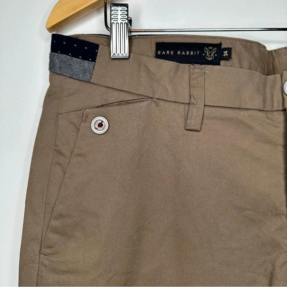 RARE RABBIT Men’s Daron 2 Cotton Stretch Trousers Pants in Tan Size 34 - Picture 5 of 13